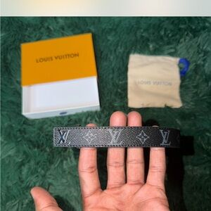 Louis Vuitton Black Leather Bracelet